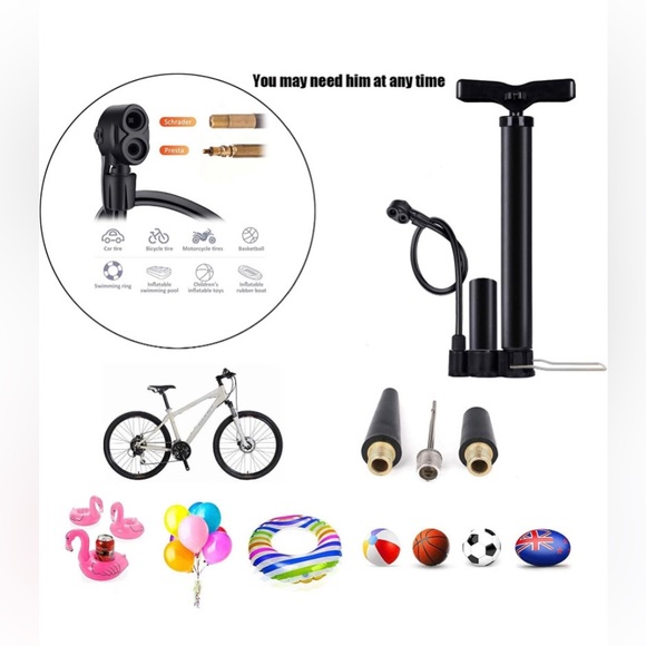 VIMILOLO Bike Pump Portable Ball Pump Inflator Bicycle Floor Pump - Picture 3 of 7